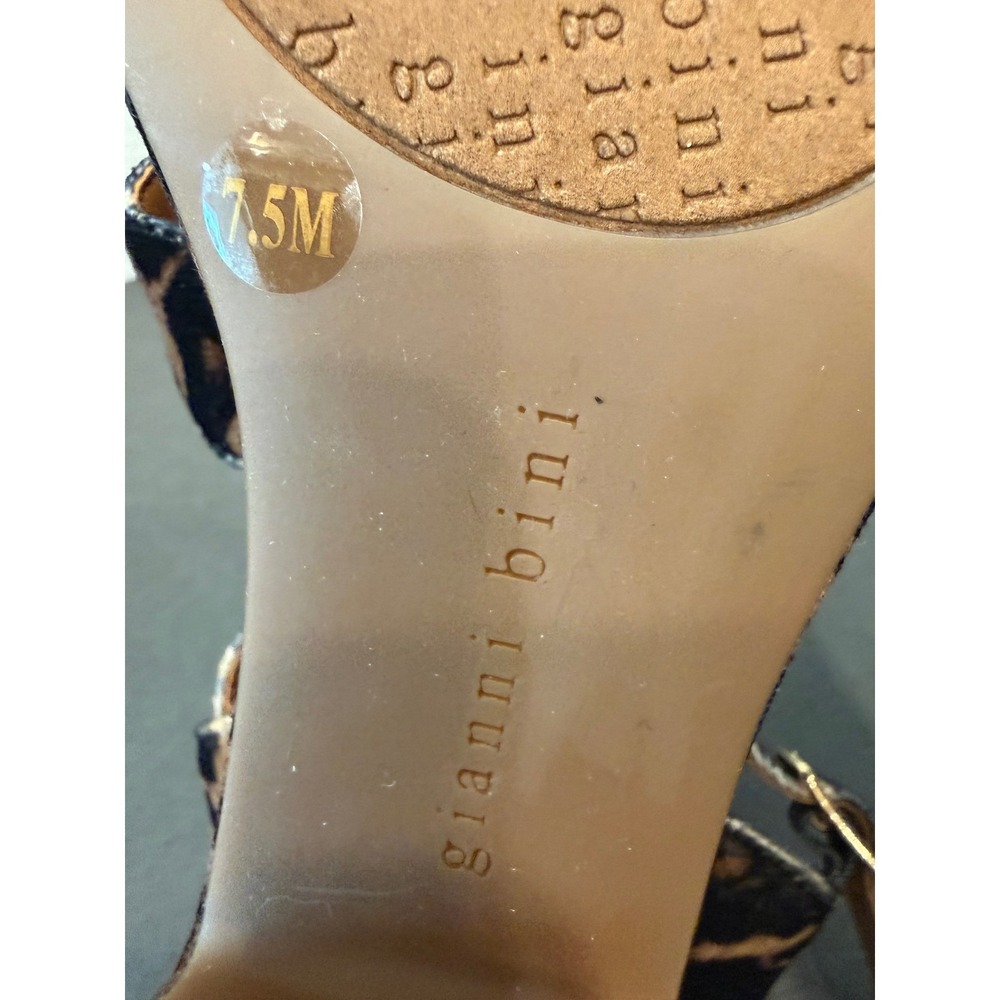 Gianni Bini Joize Velvet‎ Leopard Print Block Heel Platform Sandals New Sz 7.5M - Picture 11 of 12